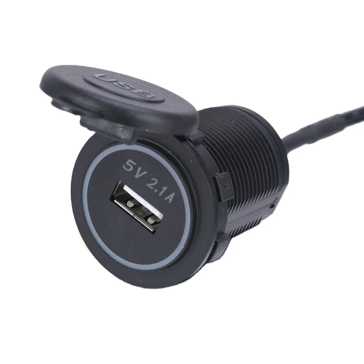 5V 2.1A Fast Charging Port Car Waterproof Marine Socket Round Power Socket Car Charger USB Socket