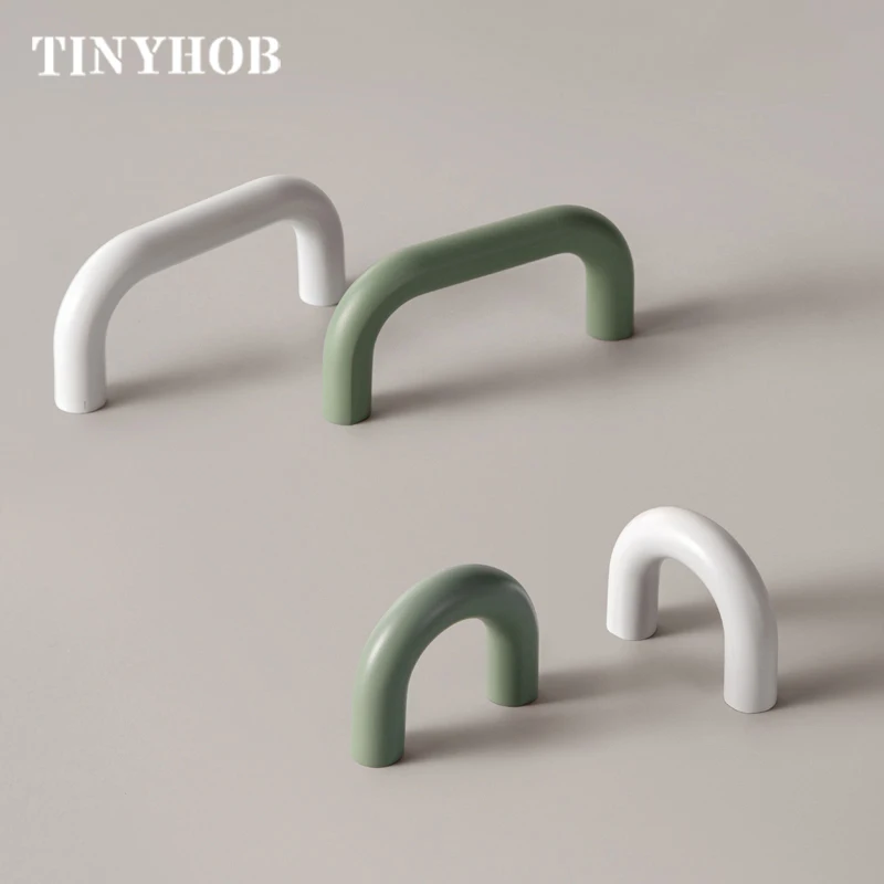 White/Green/Bright Nickel Wardrobe Door Handle Cabinet Simple Furniture Hardware Handle Furniture Hardware Z-4207