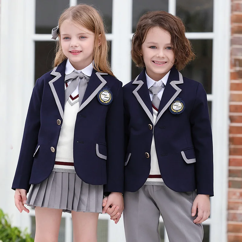 2022 kids clothing  party clothing set 5 pieces for primary and secondary school students kids school uniforms