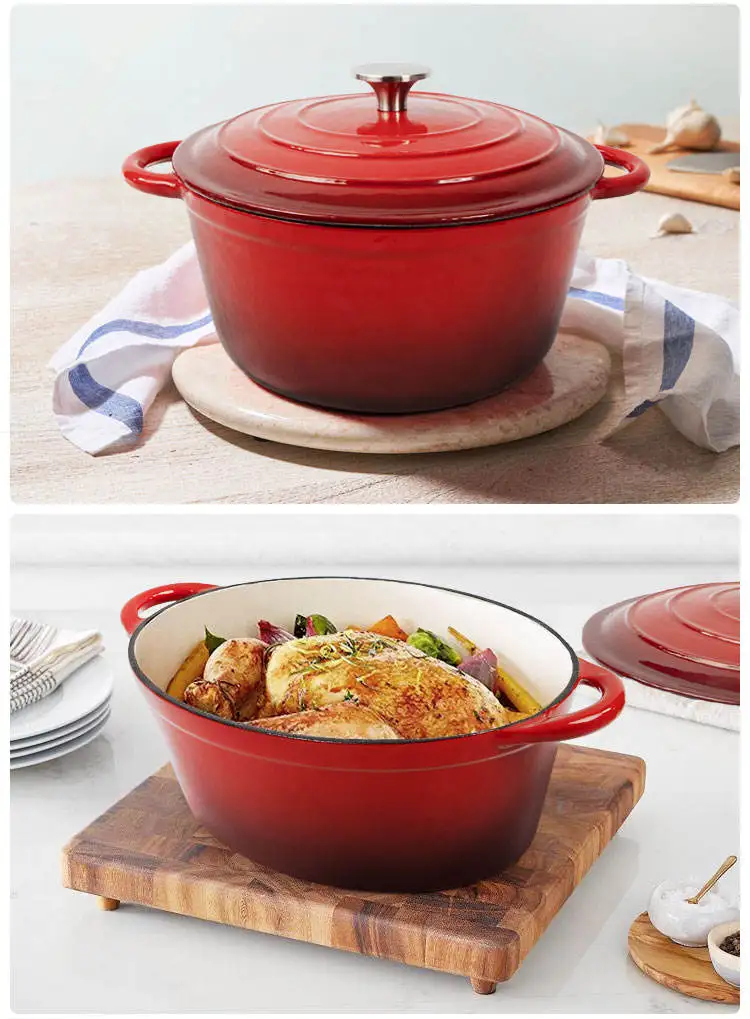High Quality Home Kitchen Non Stick Frying Pan Cookware Cooking Pot Sets Enamel Cast Iron Cookware Sets