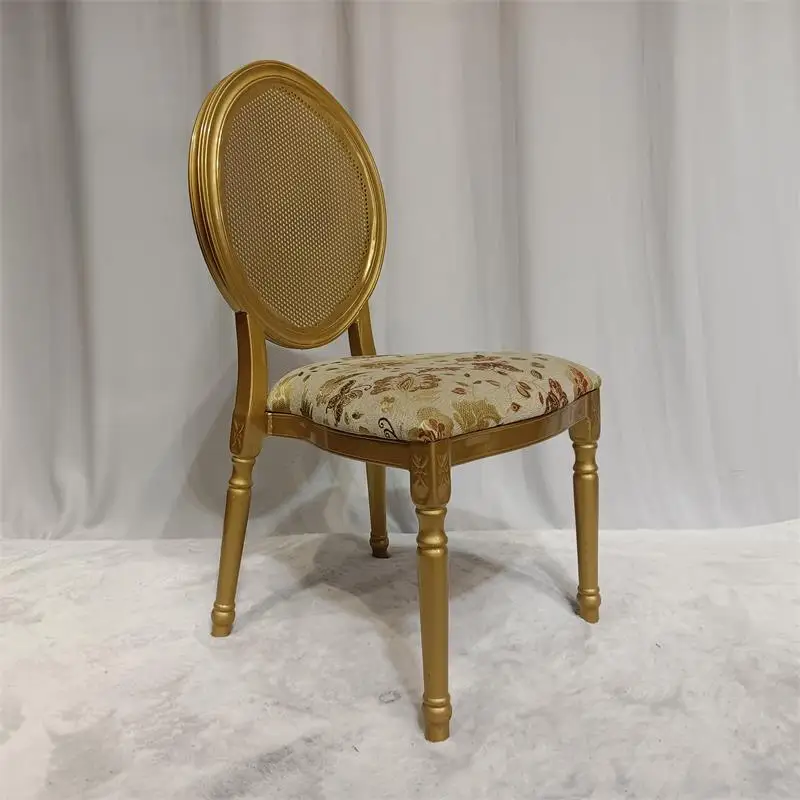 aluminum round louis chair removable seat cushion gold wedding chair