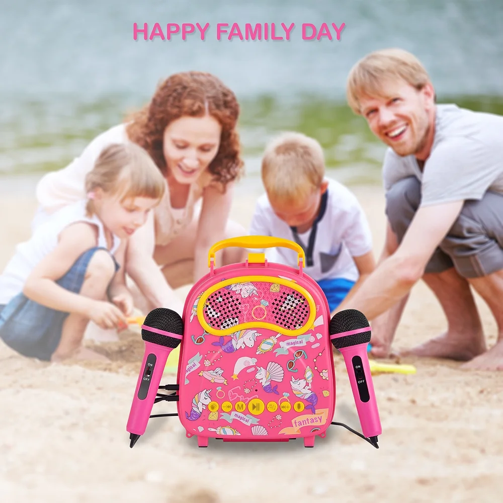 Kids karaoke speaker musical instruments Wireless BT Portable Handheld Karaoke Machine for Party Home Birthday Christmas gifts