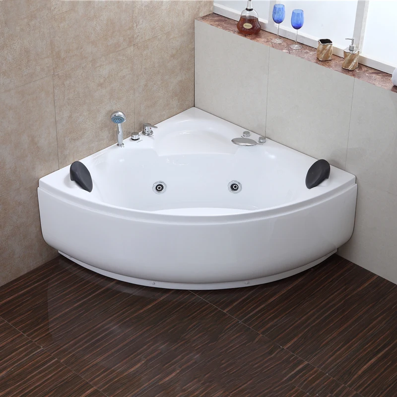 Acrylic Triangle Corner Home Hotel Adults Bath Tub Modern Jet Massage Bathtub With Shower For Indoor Bathroom
