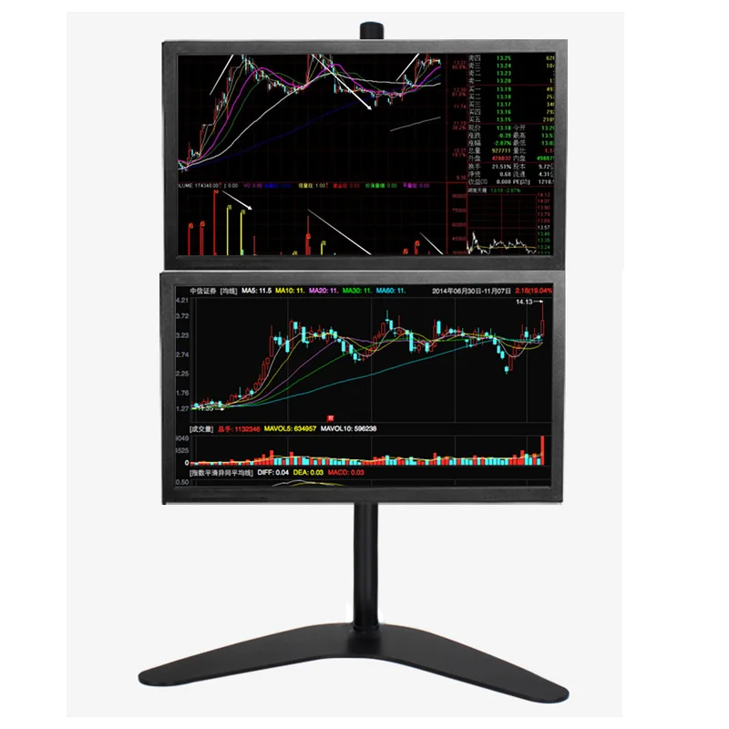 Hillport Adjustable Computer Dual Monitor Holder Arm Desk Mount Stand