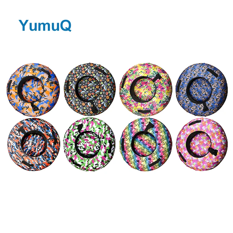 YumuQ 2 Person 100cm Inflatable Round  Plastic Doughnut Lands End Adult Snow Sled Tube For Winter Fun