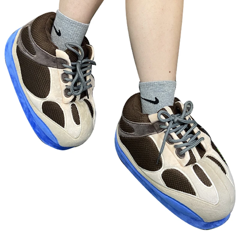 
New Multiple Designs Winter Warm Yeezy Jordan Sneaker aj Style Average Size Teenager Adult Plush House Indoor Slippers 
