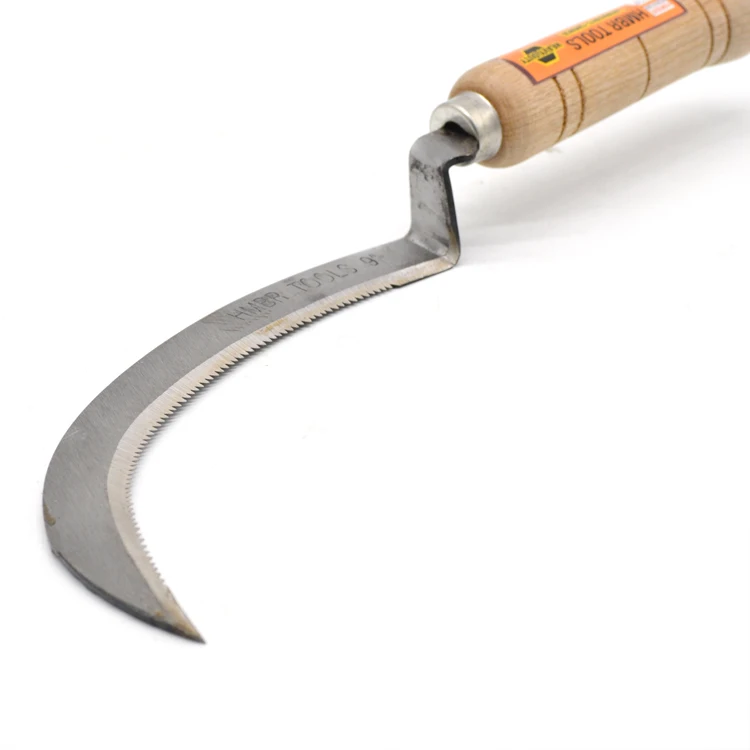 Agricultural Hand Tools Farming Garden Sickle with Wooden Handle