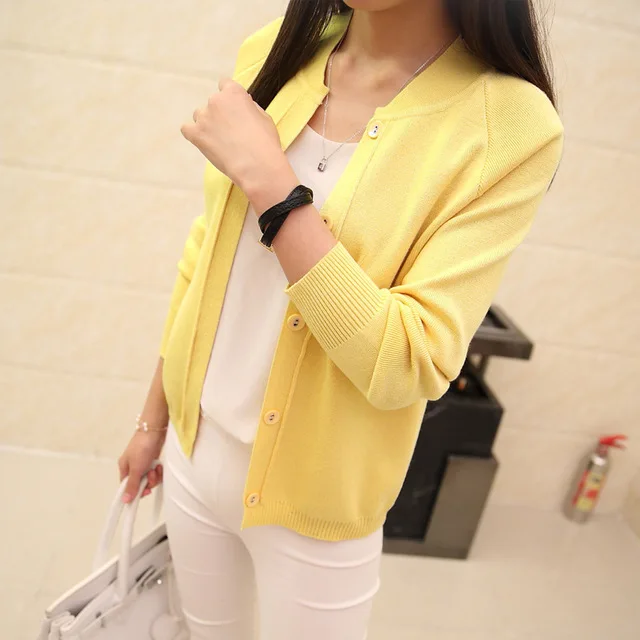 New spring summer female knit cardigan sweater coat short female a little shawl knitted jacket female