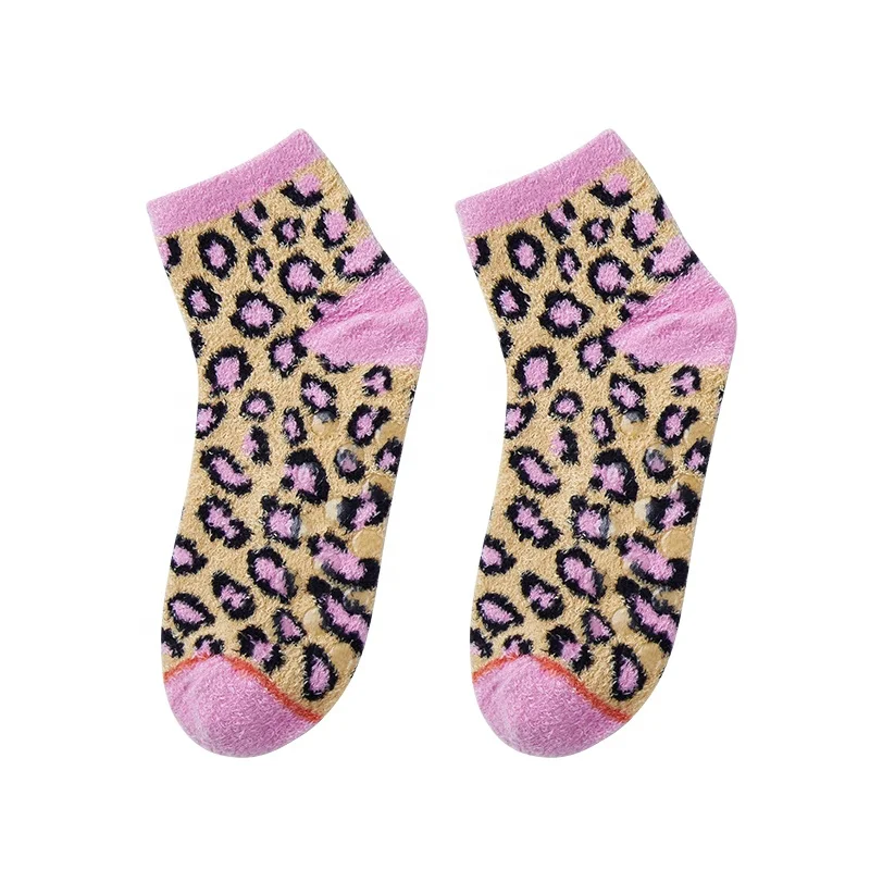 Custom Fuzzy Cozy Indoor Socks Girls 3D Animal Slipper Abs On Bottom Cartoon Soft and Breathable Ladies Cheap Fluffy Socks