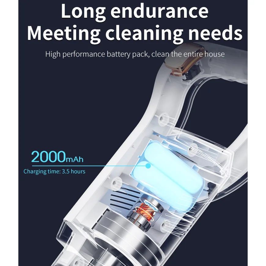 3-in-1 Lightweight Cordless Rechargeable USB Car Vacuum Cleaner Powerful Portable Handheld Bagless for Household and RV Use
