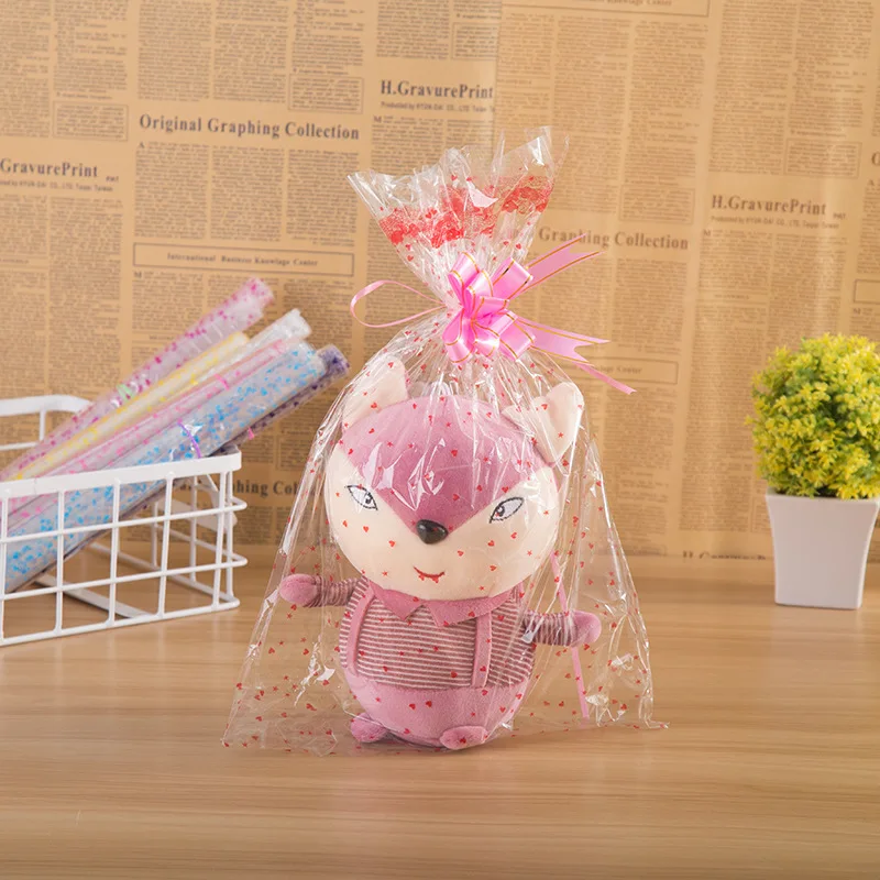 wholesale Yiwu  New Style Shrink Waterproof Plush Toy Doll Plastic Birthday Gift Fruit Basket Packaging