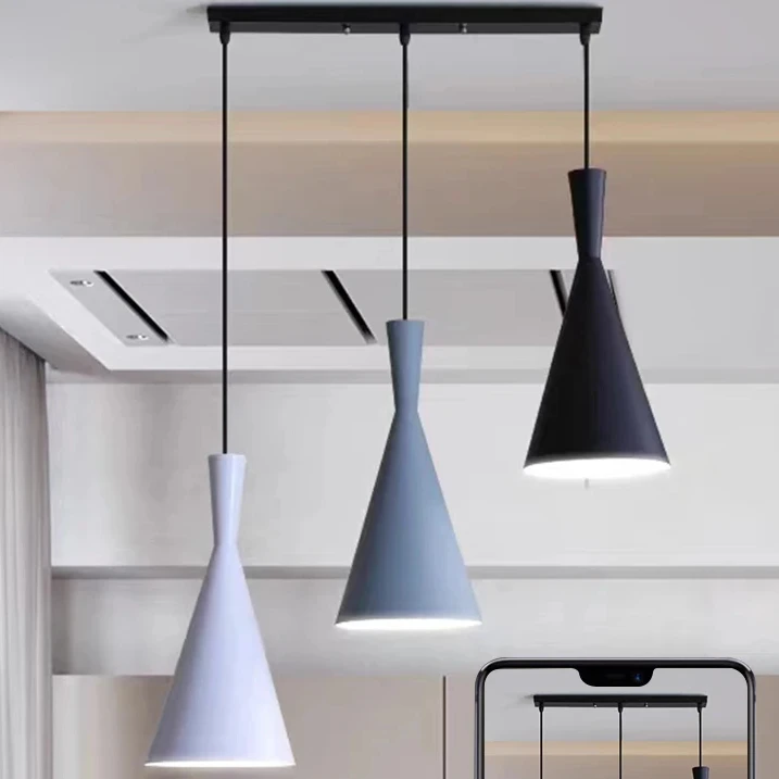3 Bulbs Minimalist Creative Design LED Chandelier for Living Room Restaurant Decorative Light Modern Design Pendant Light