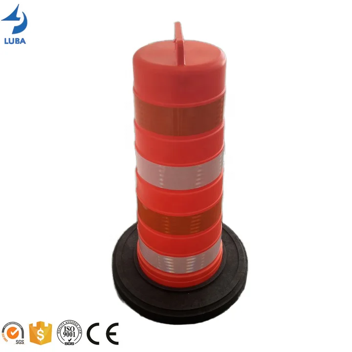 1100mm China Factory Road Safety Reflective Rubber Base Traffic Drum