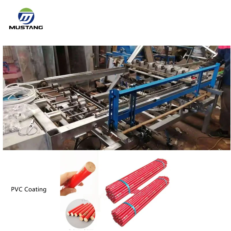MB9010T Mustang Automatic Wooden Broom Handle/Stick Machine Cutting/ Screw / Dome Machine