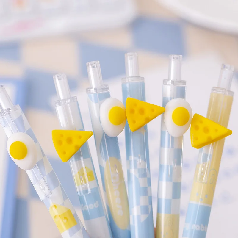 Student Stationery Kawaii Plastic Pencil for Students Sea Salt Cheese Simulation Activity Writing Tools Neutral Pen