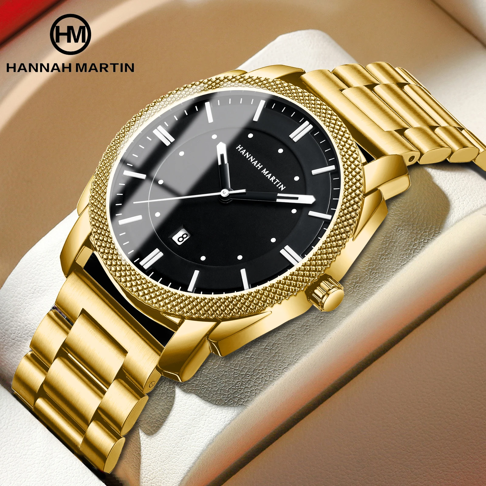 Hannah Martin Watch Factory 2024 New Original Casual Chronograph Quartz Watch Men Business Customized Stainless Steel Wristwatch