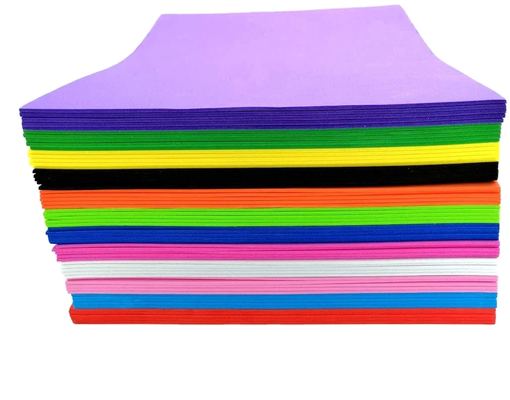 Factory custom sizes and colors EVA Foam Sheets  Assorted Colors 2mm Thick for Arts and Craft DIY  Handmade