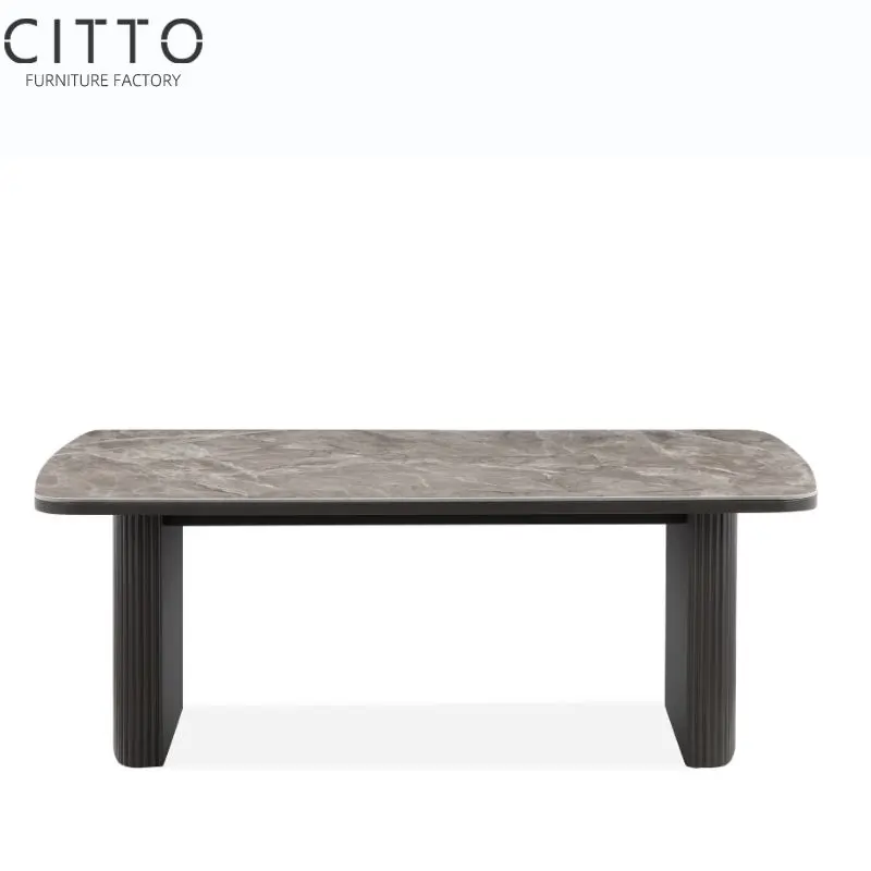 Factory Hot Sale New Wooden Ceramic Surface Modern Style Minimalist Coffee Table Provide Customized Coffee Table