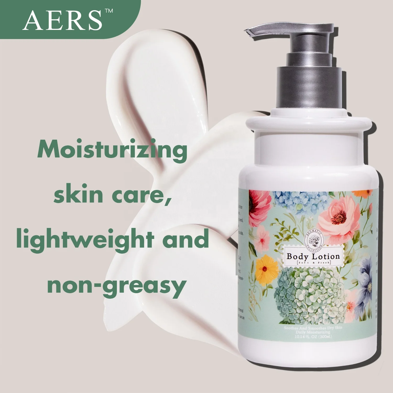 Luxurious White Tea Scented Body Lotion 300ml/10.1OZ Moisturizing Hydrating Skin Brightening Premium Packaging OEM/ODM Available