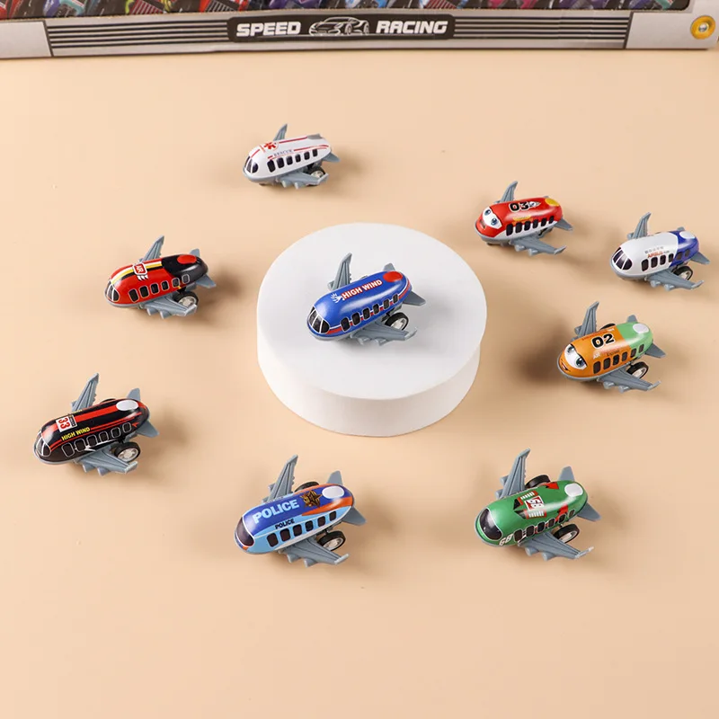 5.2cm Simulation Mini Alloy Passenger Plane Toy Unisex Inertia Effect with Return Force for Kids Vinyl Taxi Model