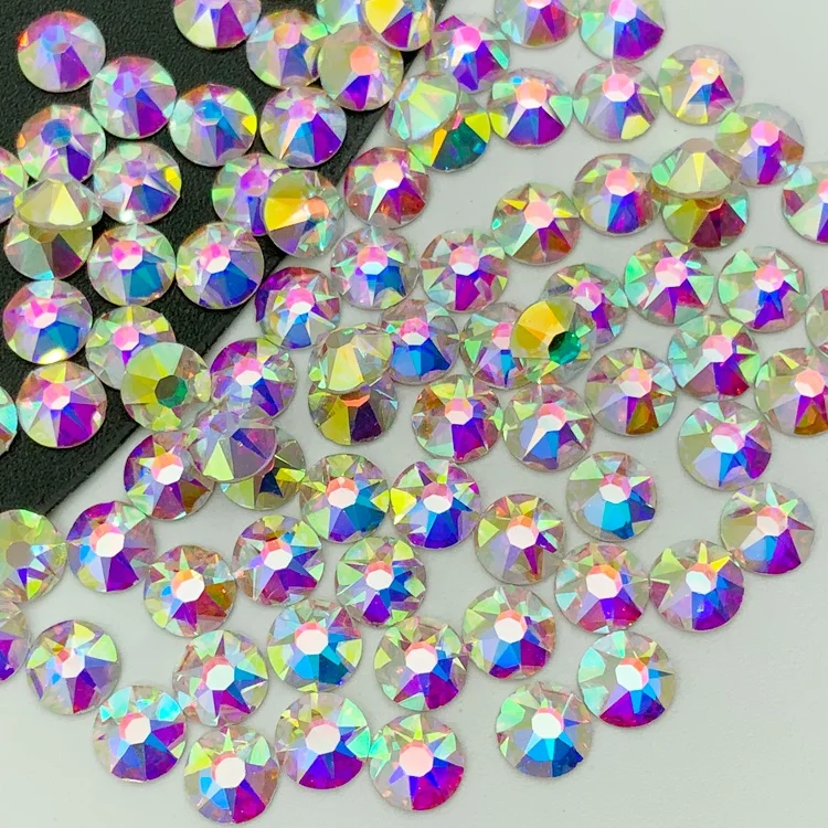 Hot sale Clear AB glass rhinestone  SS10 ab crystal stones for bag decoration