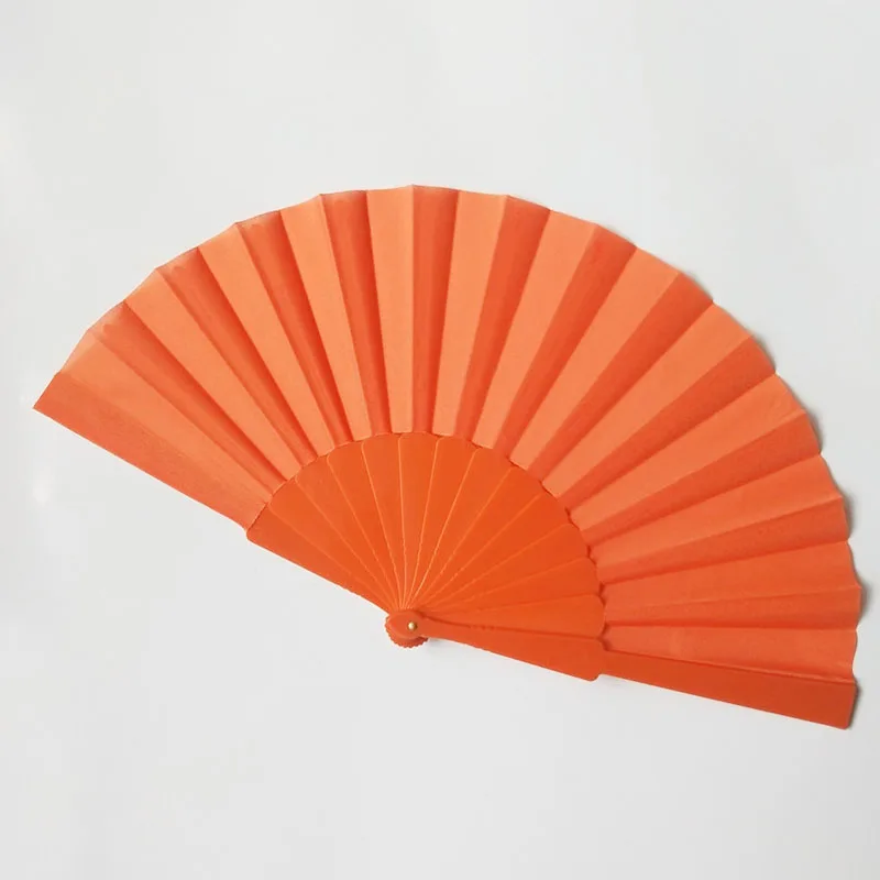 Hot Sale Factory Price Personal Fashion Folding Single Layer Cloth Plastic Bone Flat Hand Fans For Wedding Handfan