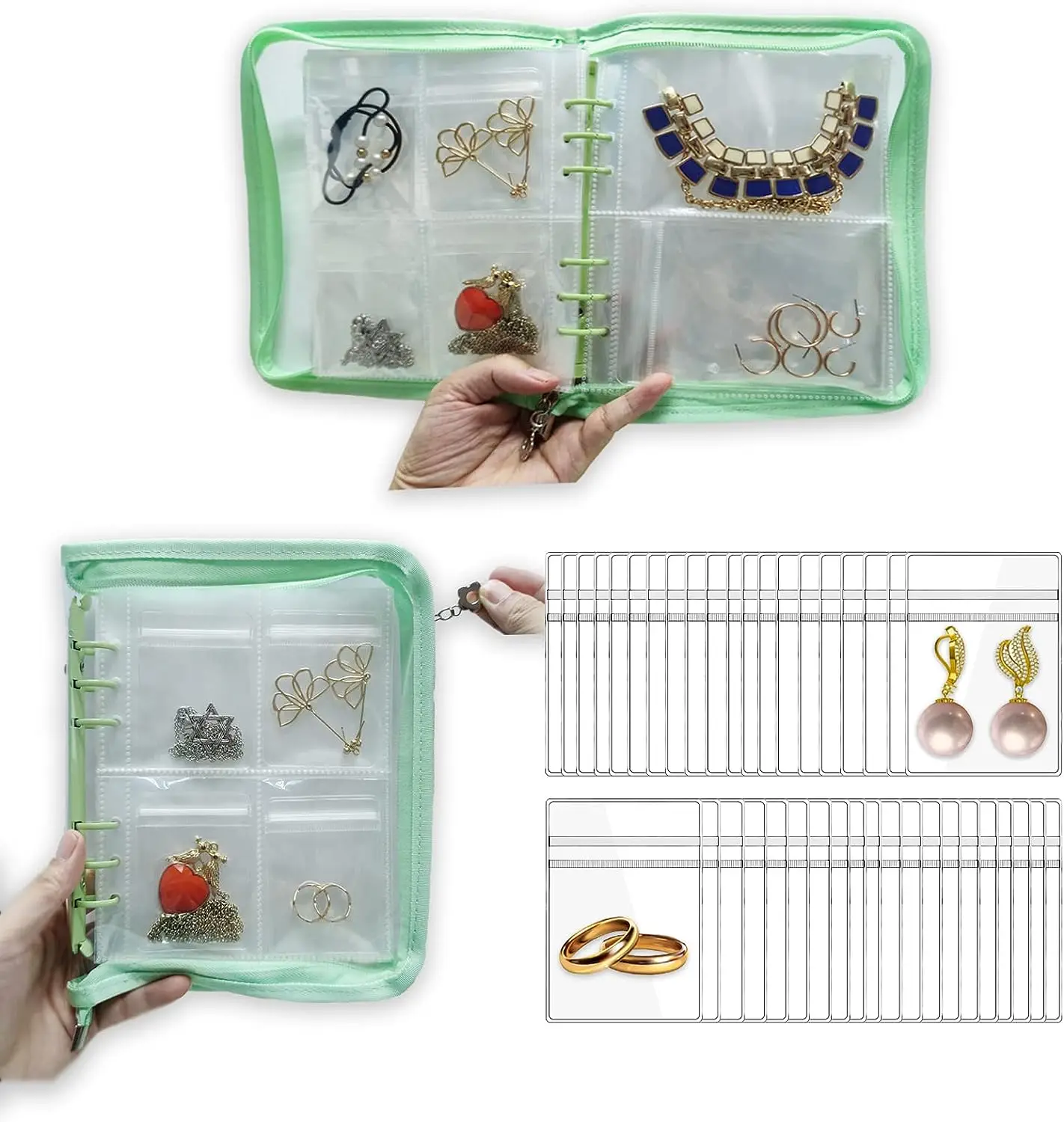 Transparent PVC Jewelry Storage Bag Plastic Travel Anti Oxidation Jewelry Storage Bag Clear Organizer