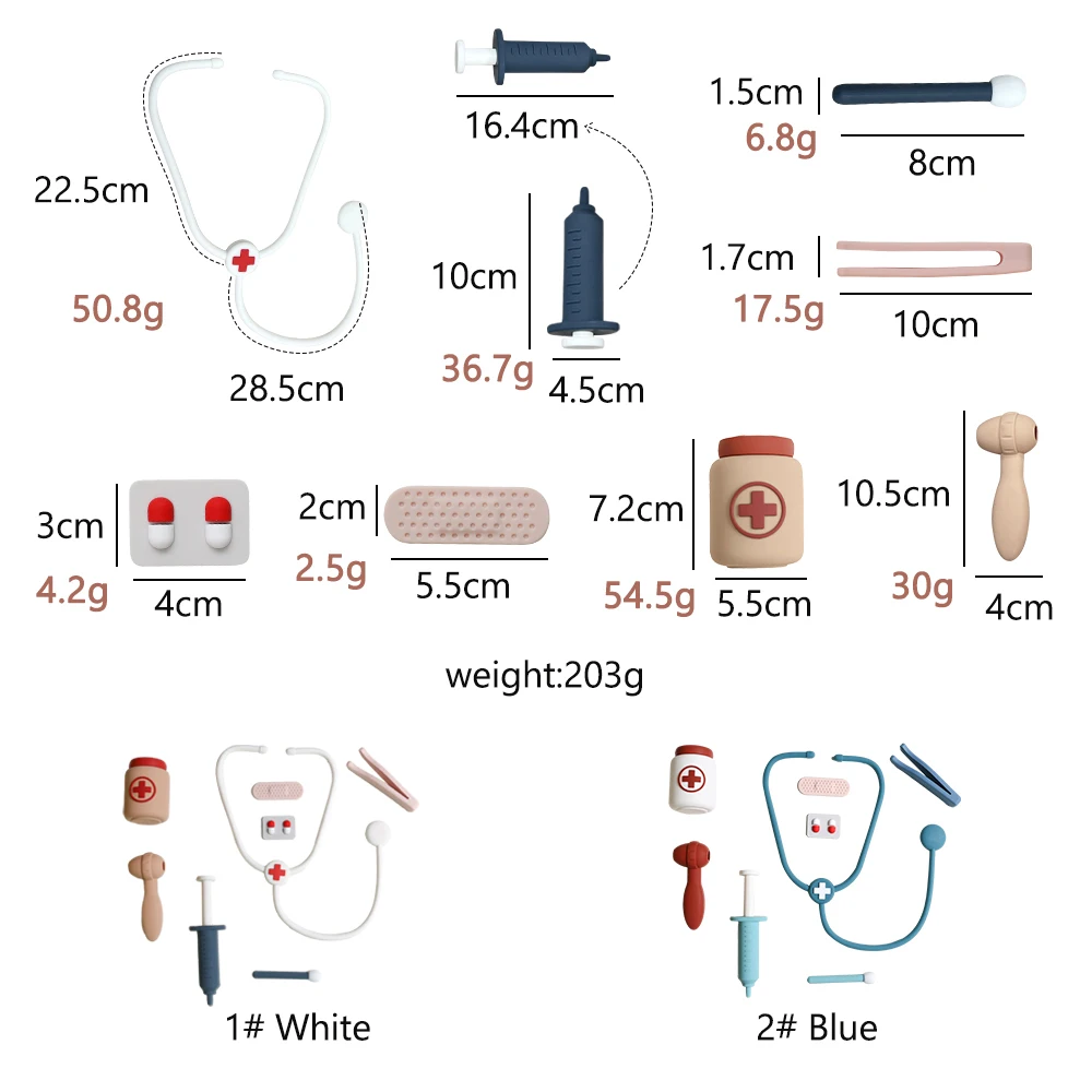 PAISEN Silicone Soft Children Pretend Doctor Toy Set Simulation Medicine Box Injection Play House Toy For Baby