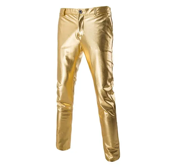 Hot Sale Coated Gold Silver Black (Jackets + Pants) Men Suit Sets  Wedding Party Show Shiny clothes