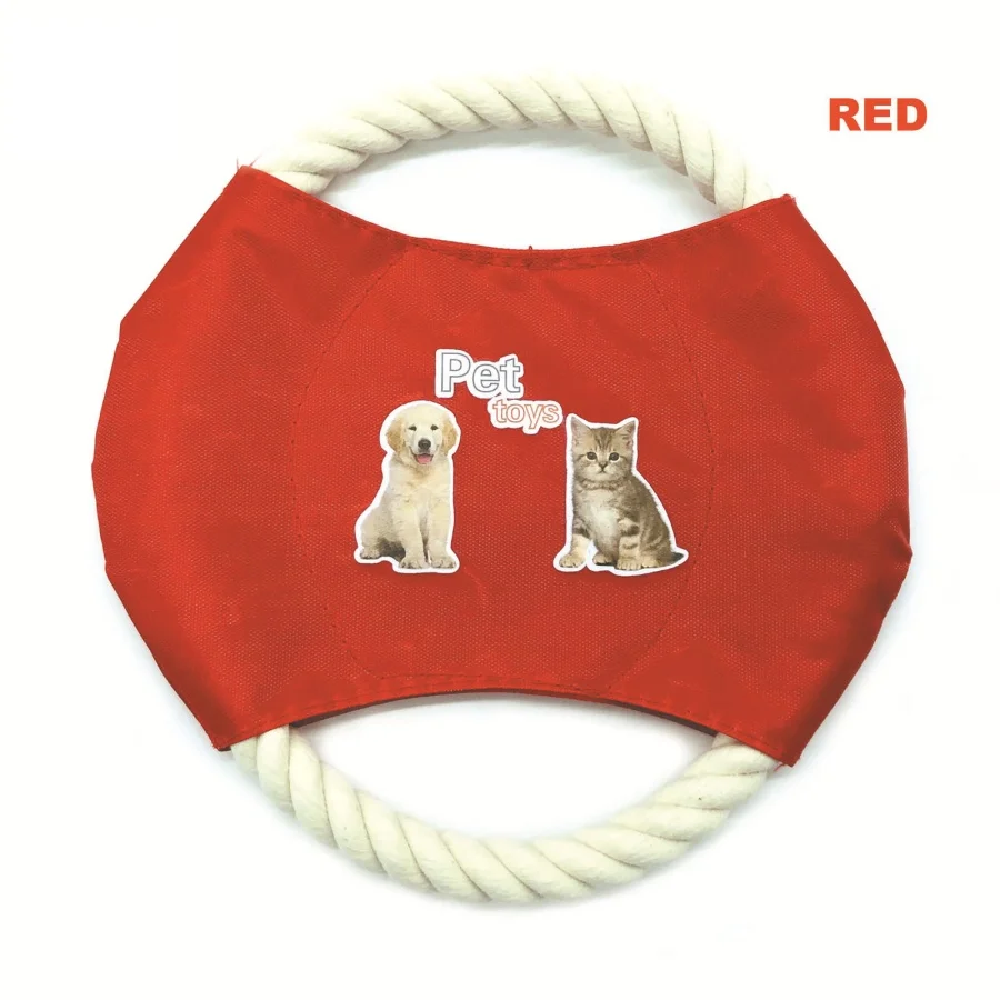 Flying OEM Custom logo Dog Training Interactive frisbeed soft Fiber cotton flying rope ring frisbeed for dog