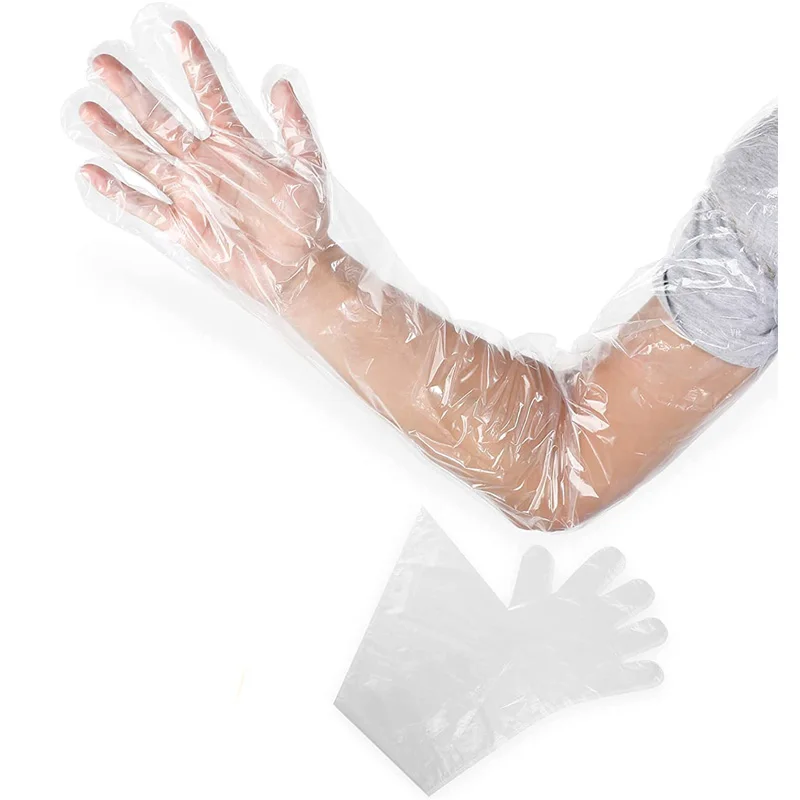 Bovine pregnancy test kit 90cm clear vet gloves long arm plastic disposable gloves