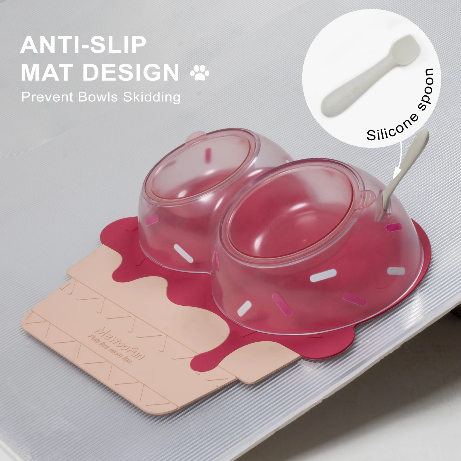 Wholesale Transparent ABS Raised Pet Double Water Bowl Elevated Cat Bowl With Mat