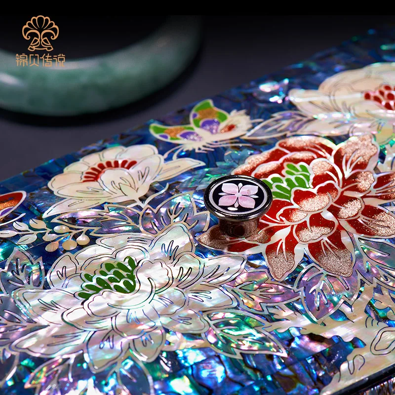 Handmade inlaid wooden hand jewelry storage box Princess retro wedding lacquer jewelry box gift