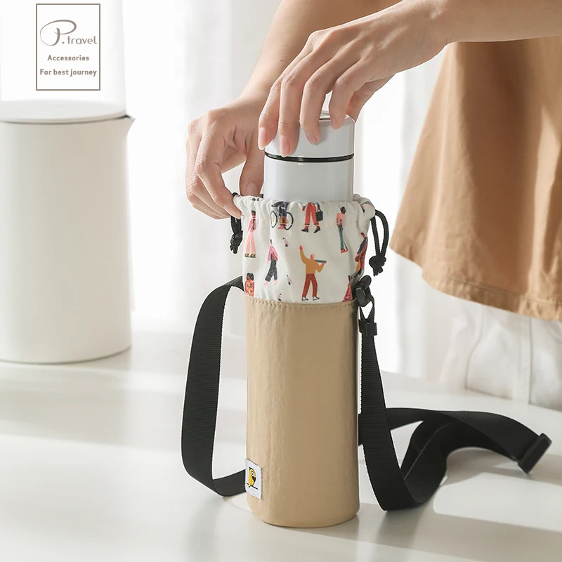 Fanny Pack Lanyard Insulated Thermal Bottle Cooler Bag Holder Carrier Bike With Adjustable Shoulder Strap