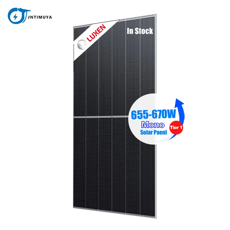 JNTIMUYA Luxen 600W PV Solar Low Price Wholesale Off Grid 21.57% High Conversion Rate 645W 650W 660W 670W Solar PV Panels