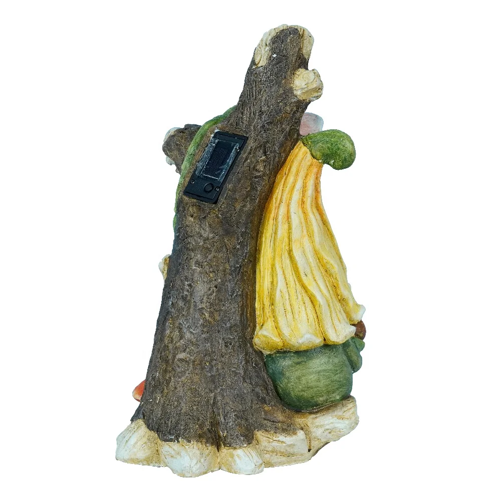 Outdoor solar lights resin crafts luminous garden ornaments dwarf gnome statue decoration lawn lamp