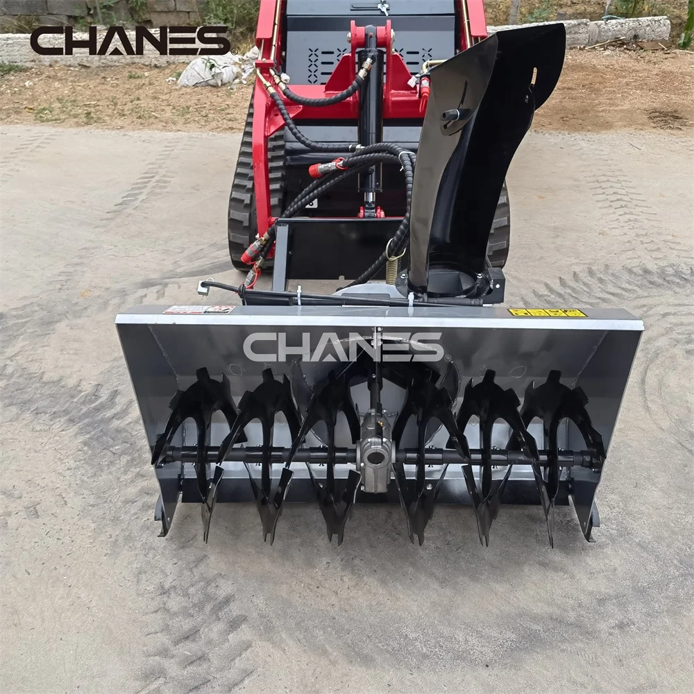 China  2024 Diesel  mini  skid  steer loader wheel loader attachment Snow Blower  equipment machine