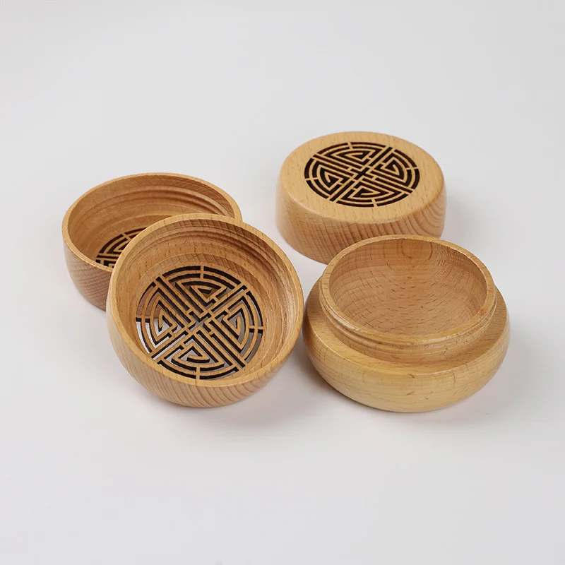 Handmade beech Wooden Fragrance box No Train Carrying Incense Decorative Box free sample perfume wooden jar