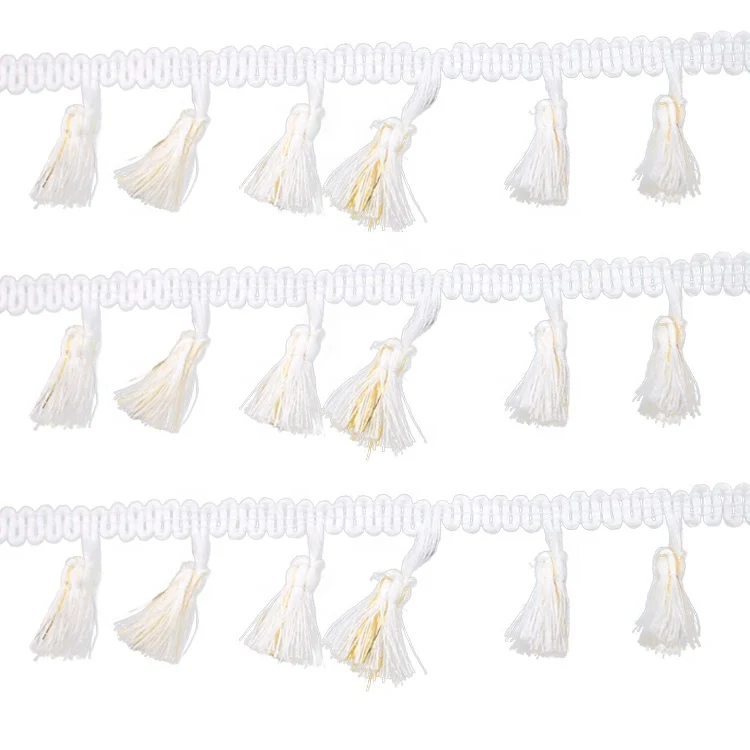 
MS22804 Cute Small Tassel Fringe Metallic Yarn Home-Textile Tassel Trimming 