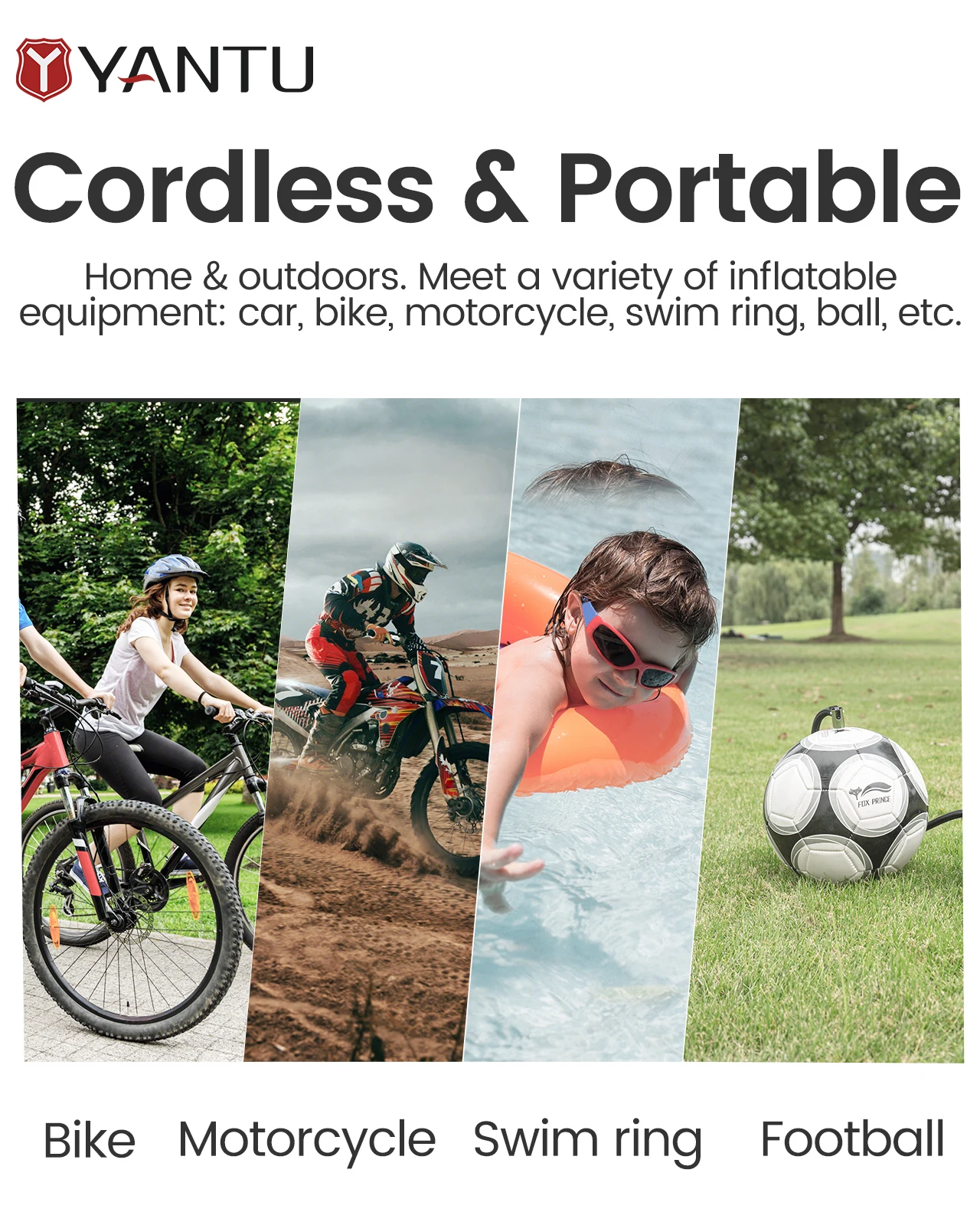 YANTU  A22 wireless rechargeable portable car pump 12V double cylinder air compressor electric automobile wheel tire inflators