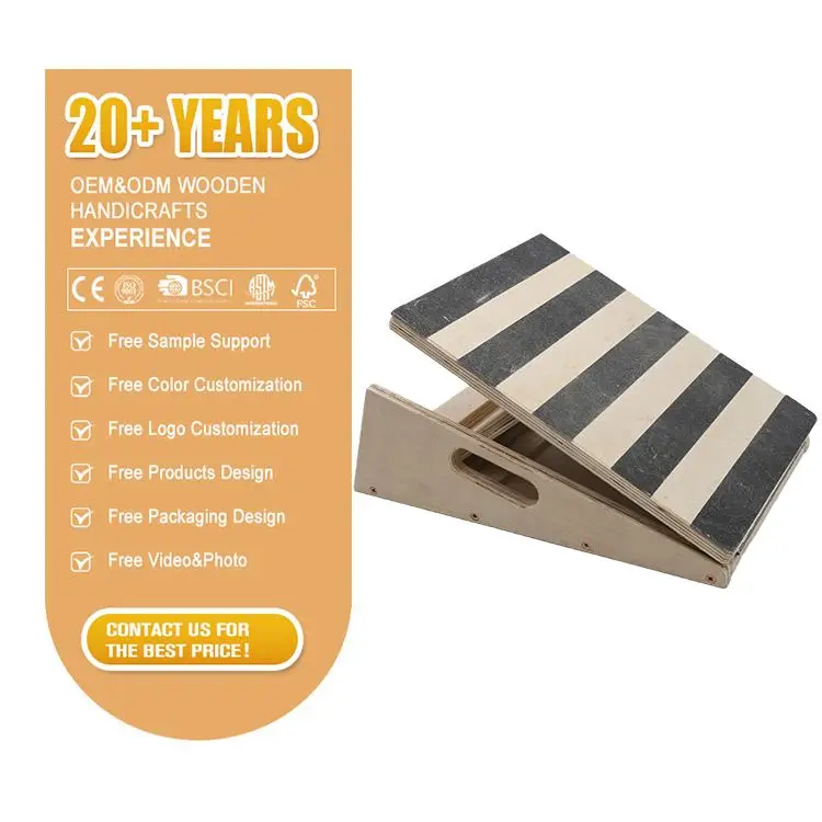 5 Levels Professional Wooden Slant Board Ankle Stretch Incline Boards