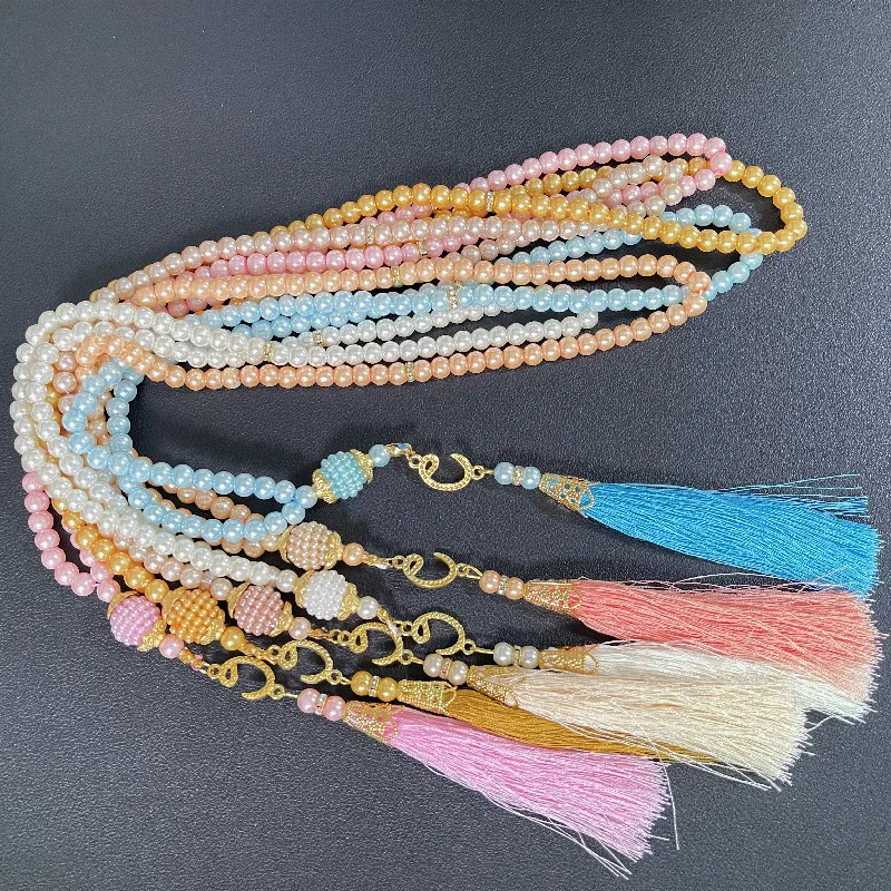 99 бусин стеклянные жемчужины Tasbih мусульманские молитвенные бусины в турецком стиле 6 см ожерелье