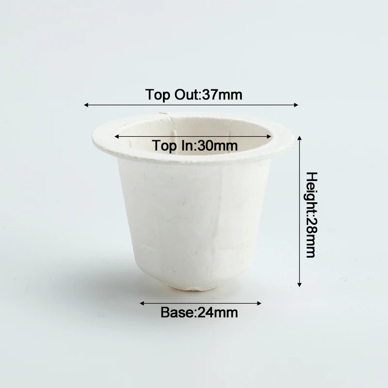 100% Biodegradable Sugarcane Bagasse Paper Coffee Pods Disposable Capsule Empy Coffee Pods Capsules