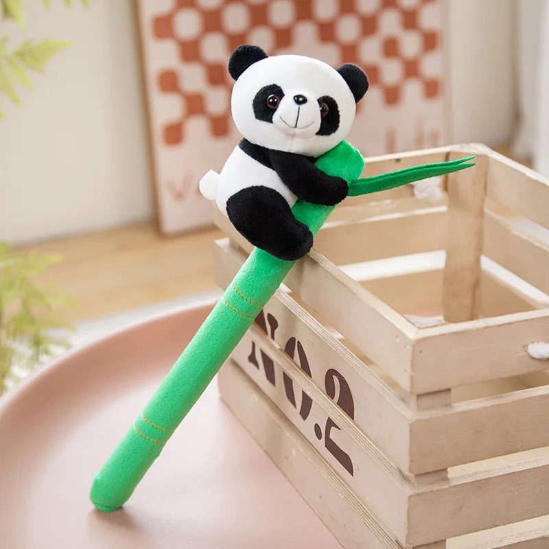 Wholesale Panda Plush Toy  Animal Toys Cute Clip Panda Plush Decoration Green Bamboo&Panda Plush Toys