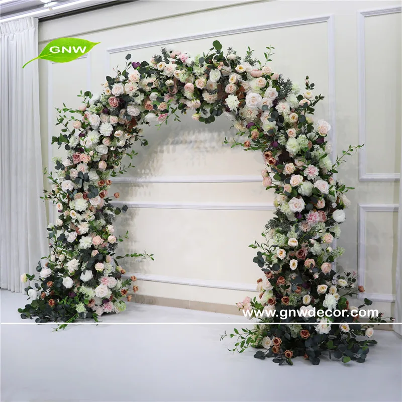 Decorative Flower Supplies Round Arch Stage Floral Frame Garden Backdrop Ceiling Wedding Entrance Moon Gate