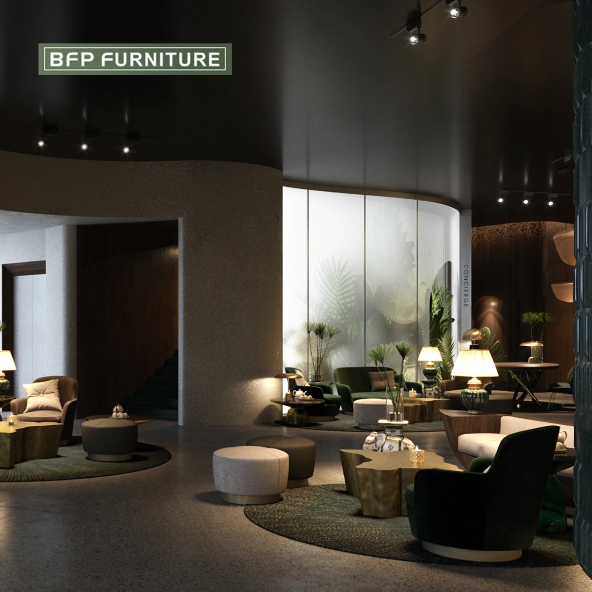 BFP Hospitality Furniture Modern Hall Furniture Collection Five-Star Hotel Restaurant Bedrooms Furniture