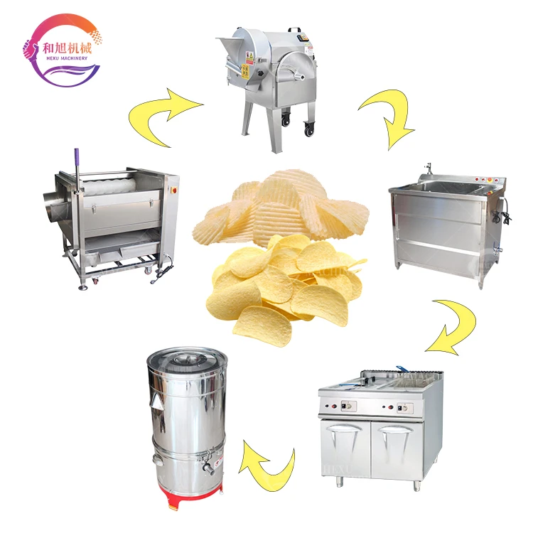 Small Automatic Potato Chips Making Machine French Fries Machine Potato Chips Production Line