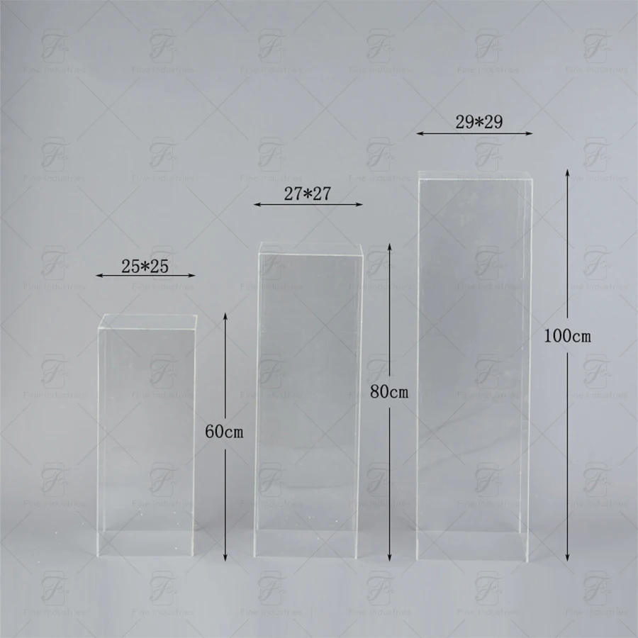 New Design Wedding Decoration Props Acrylic Dessert Table Set Buffet Cake Snack Display Stand Square Cylinder Plinth
