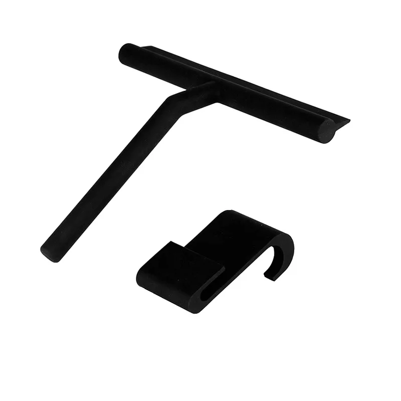 
2021 Amazon New Silicone Black Gray Shower Squeegee Window Clean Wiper With Hook For Window Glass Mirror 