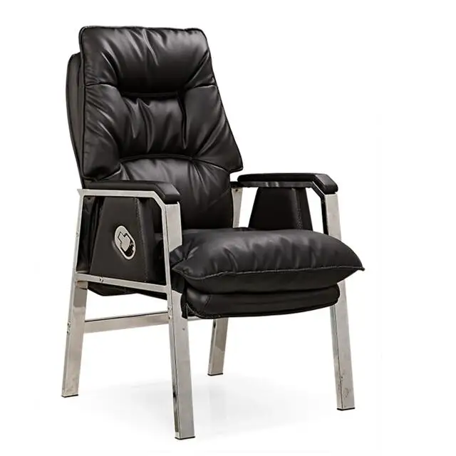 Popular Modern Big Size Executive Leather Four Legs Waiting Room Office Chair For Sales
